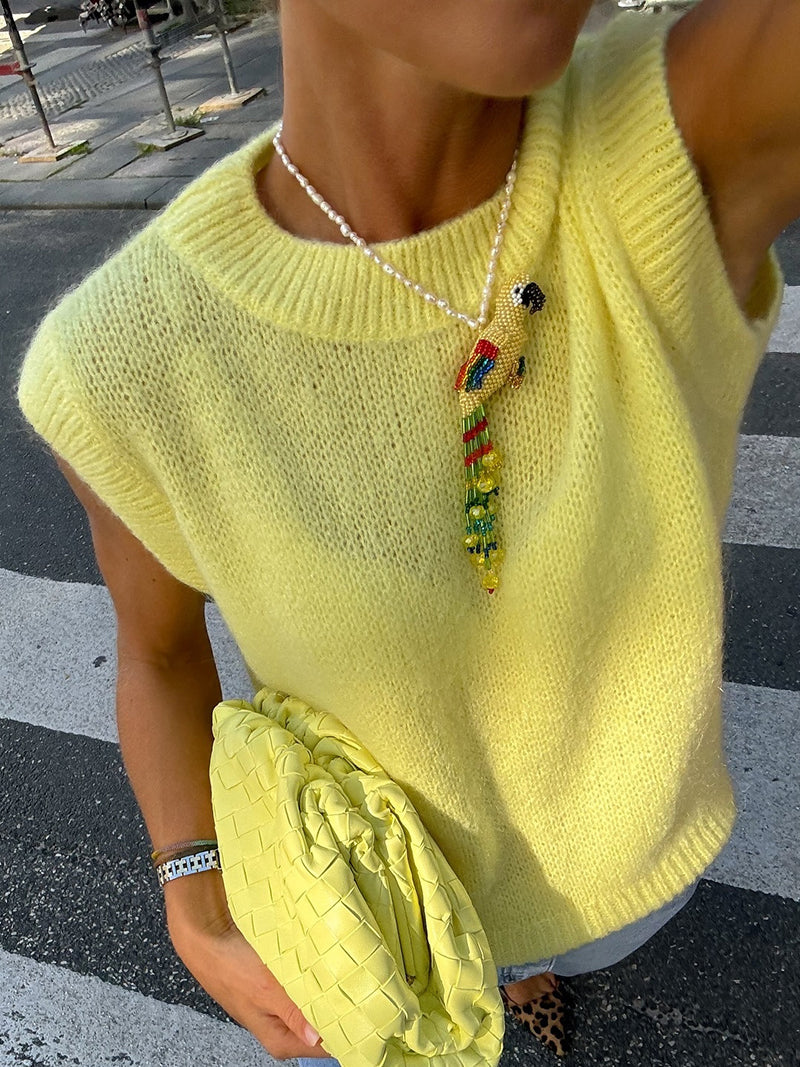 Sleeveless Knit Sweater Top