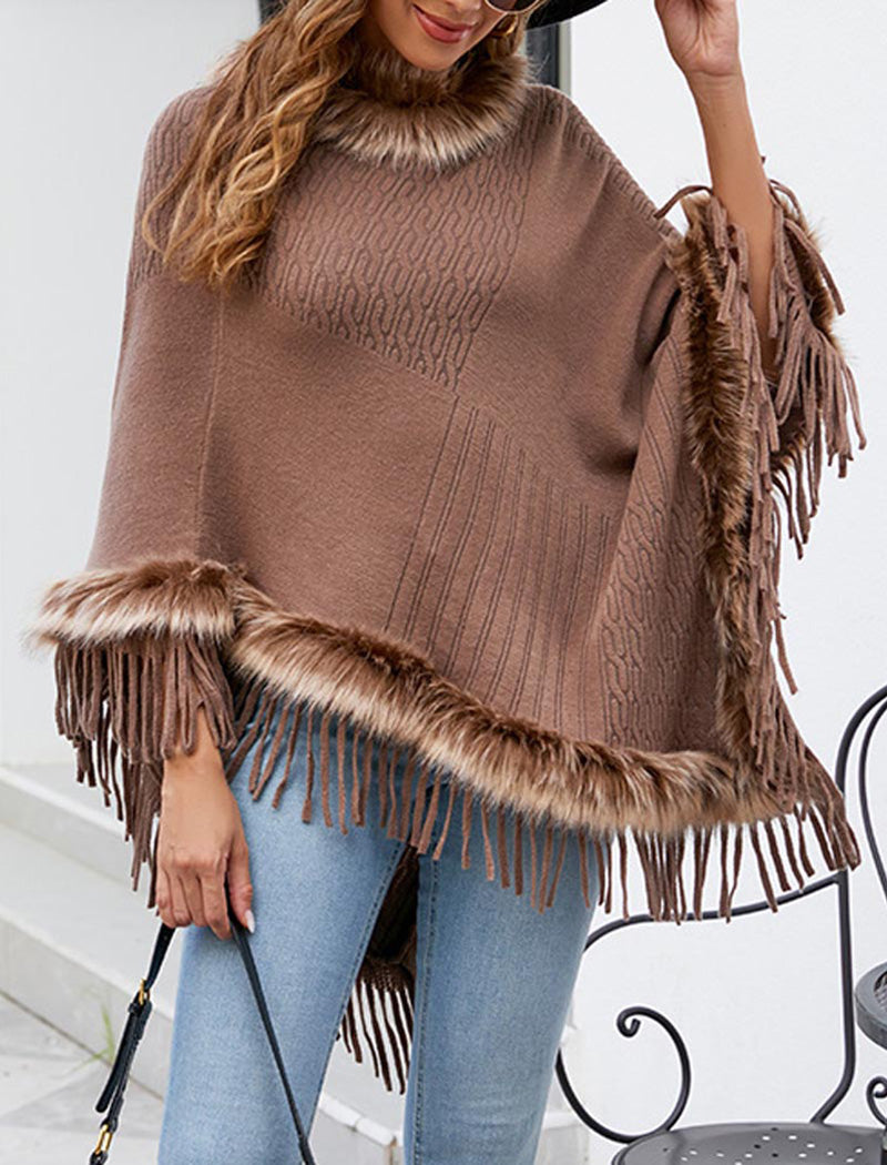 Fringe Trim Poncho