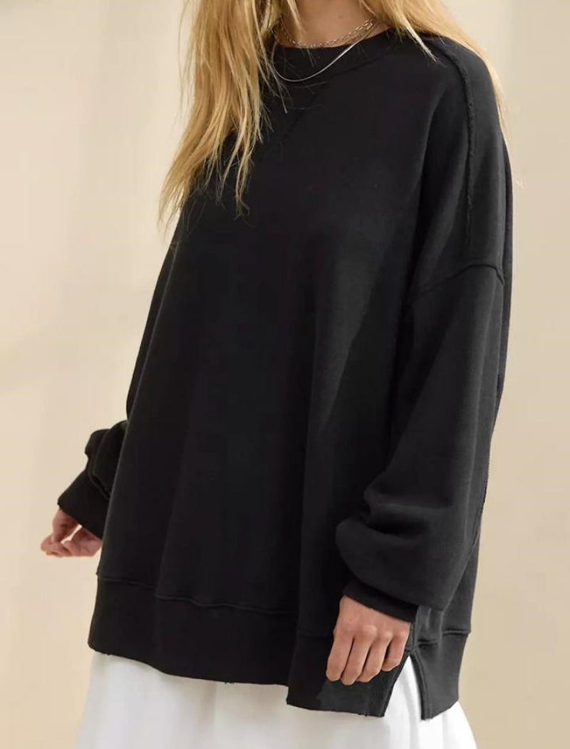 Relaxed Fit Solid Pullover