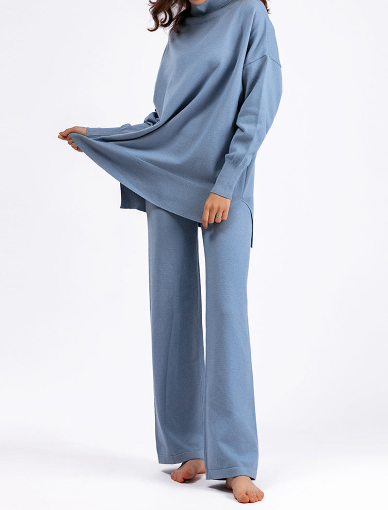 Oversized Turtleneck Sweater and Wide-Leg Pants Set