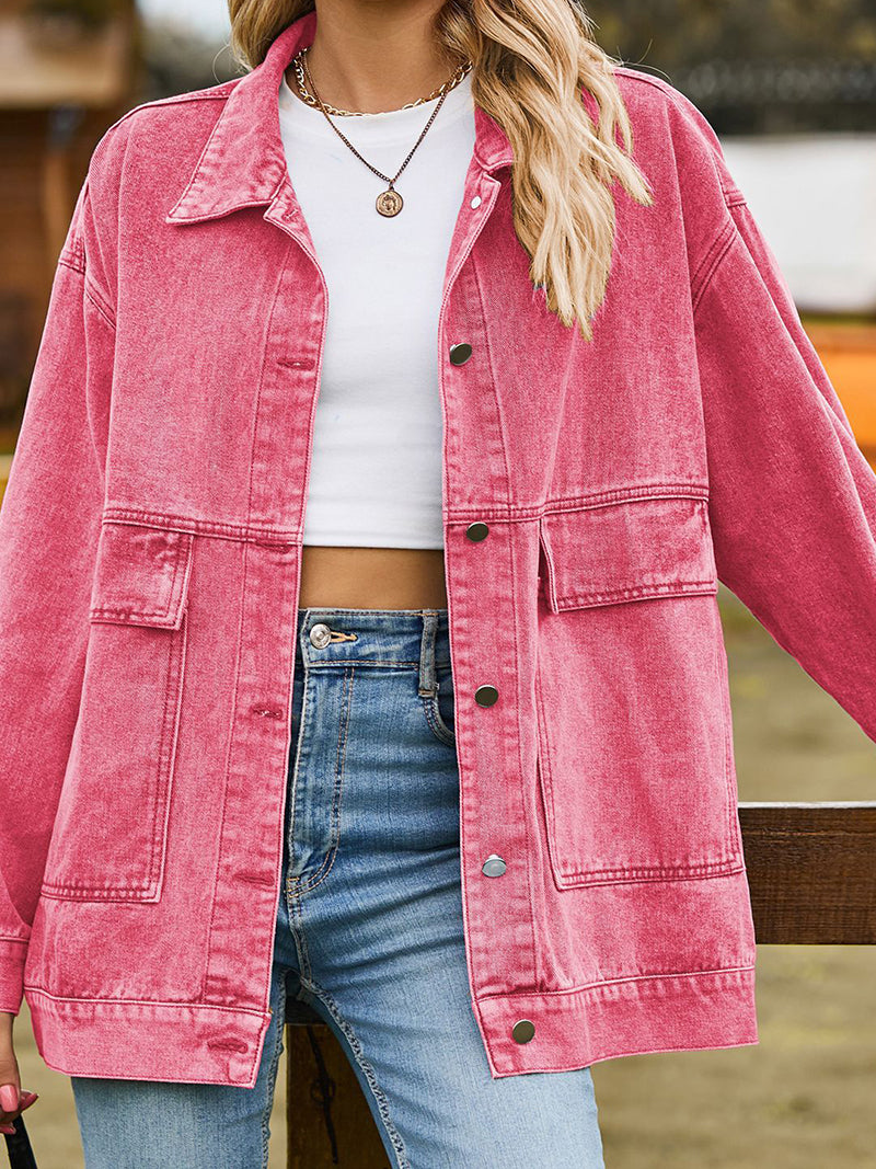 Oversized Button-Up Denim Jacket