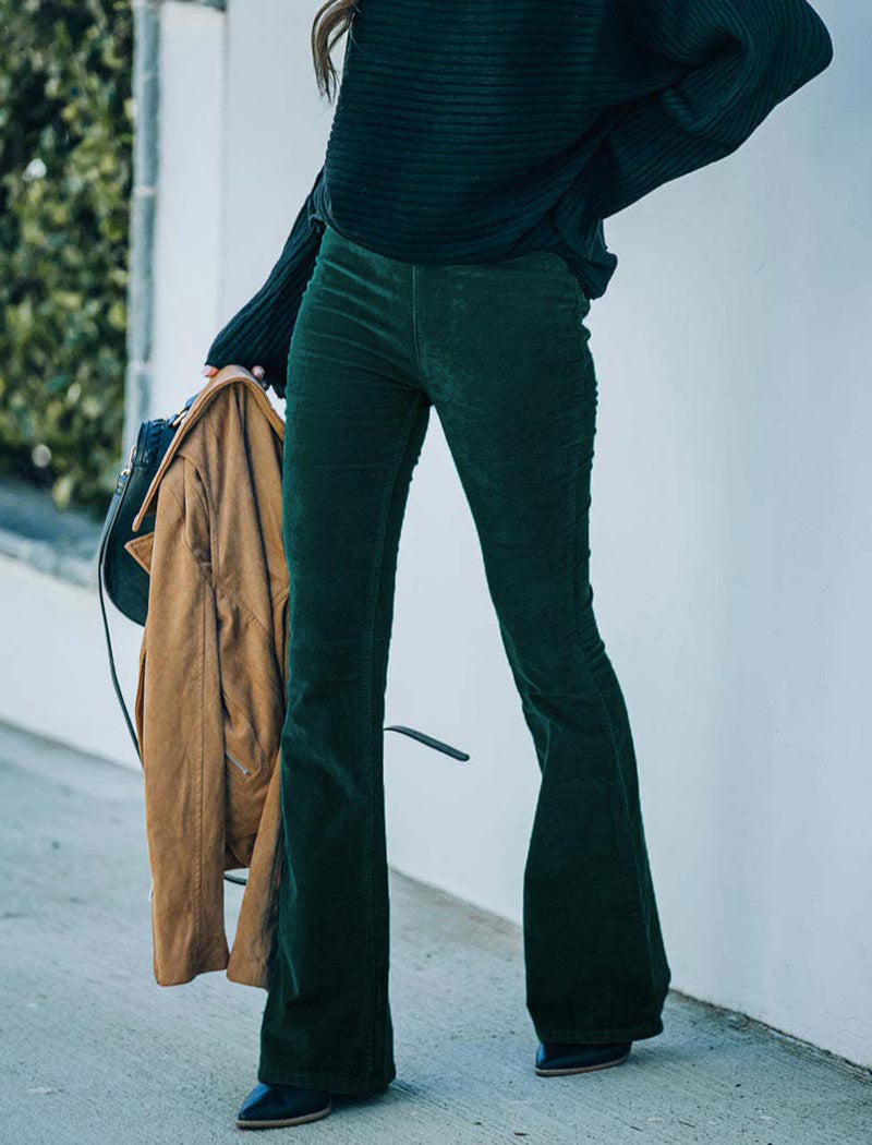 High-Rise Flare Corduroy Pants
