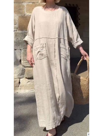 Oversized Pockets Maxi Dress