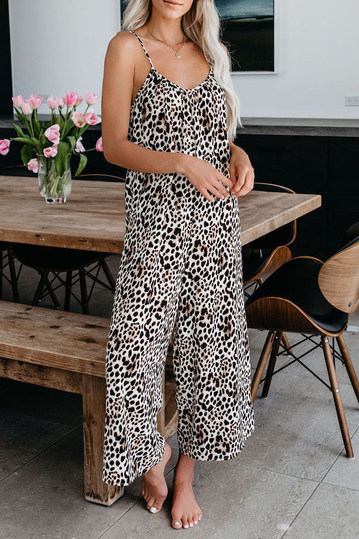 Leopard Print Cami Jumpsuit