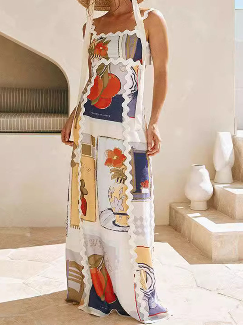 Printed Sleeveless Maxi Dress