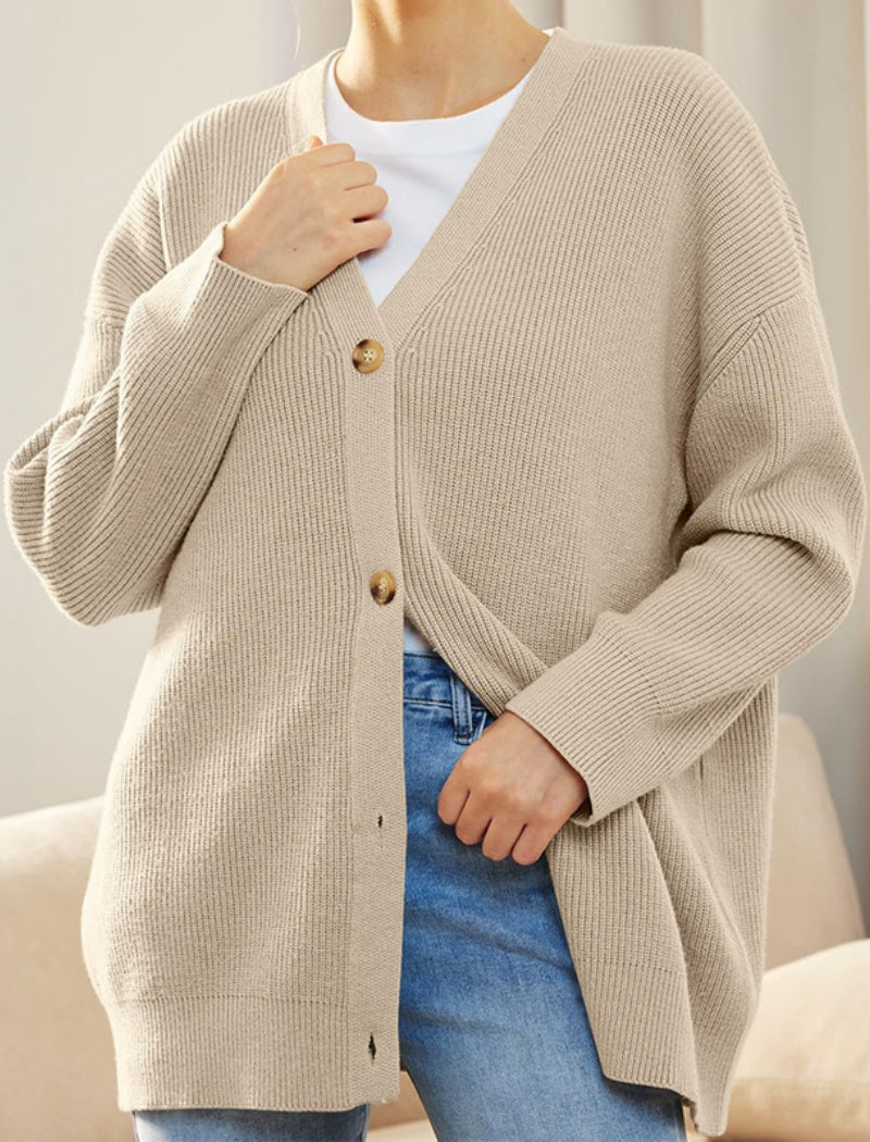 Oversized Button-Front Cardigan