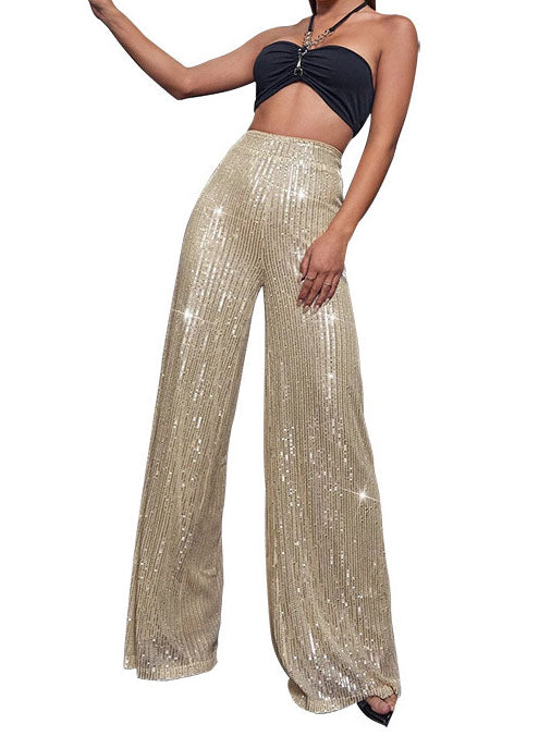 High-Waist Sequin Pants