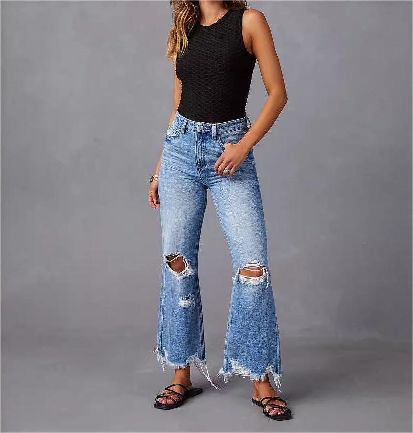 Distressed Flared Jeans