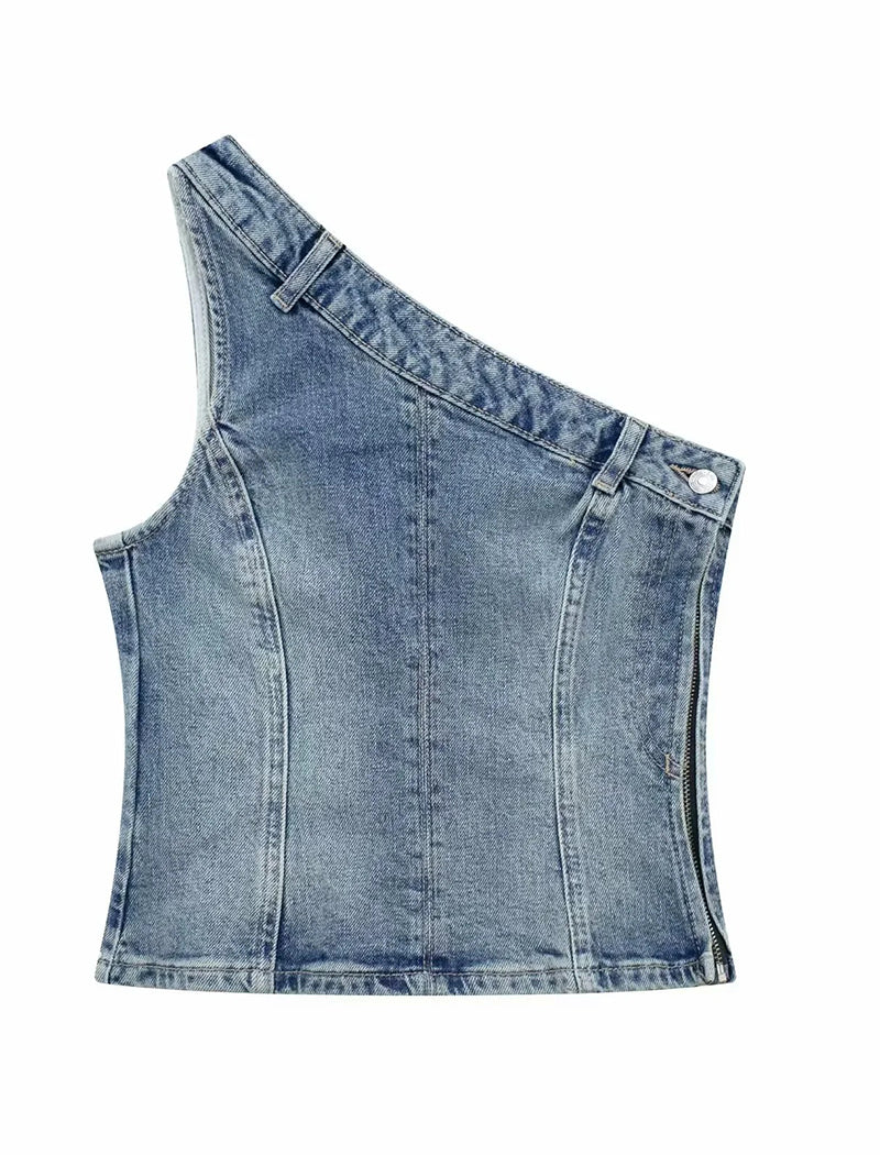 Denim Spaghetti Strap Top