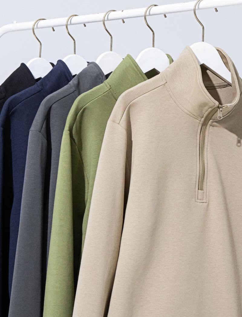 Half-Zip Solid Top