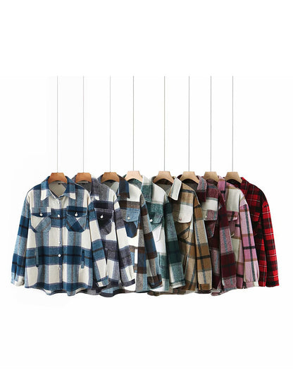 Casual Plaid Shirt Jacket