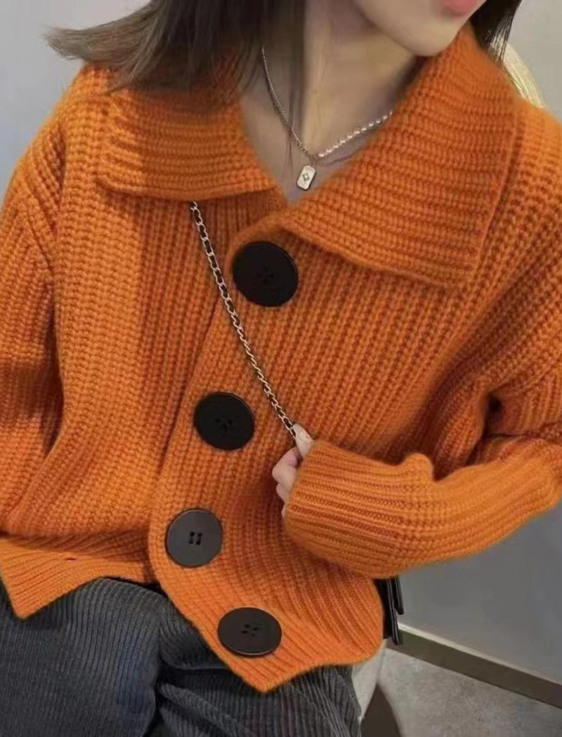 Chunky Knit Button-Up Cardigan