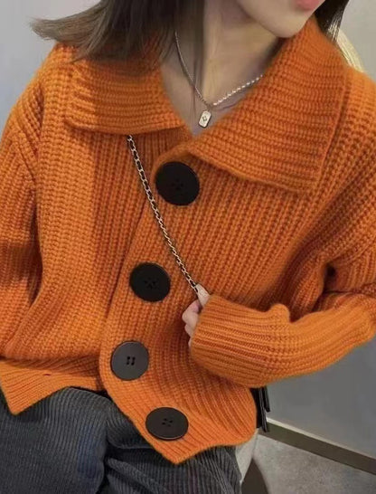 Chunky Knit Button-Up Cardigan