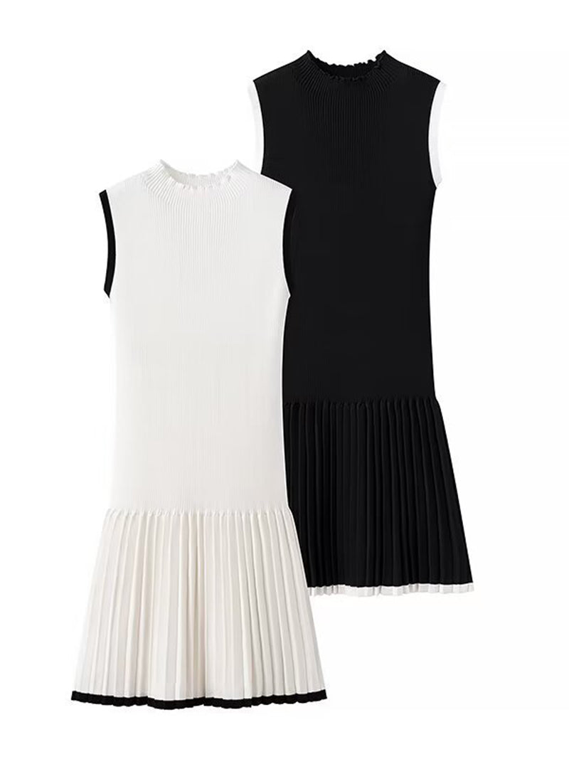 Sleeveless Pleated Midi Dress