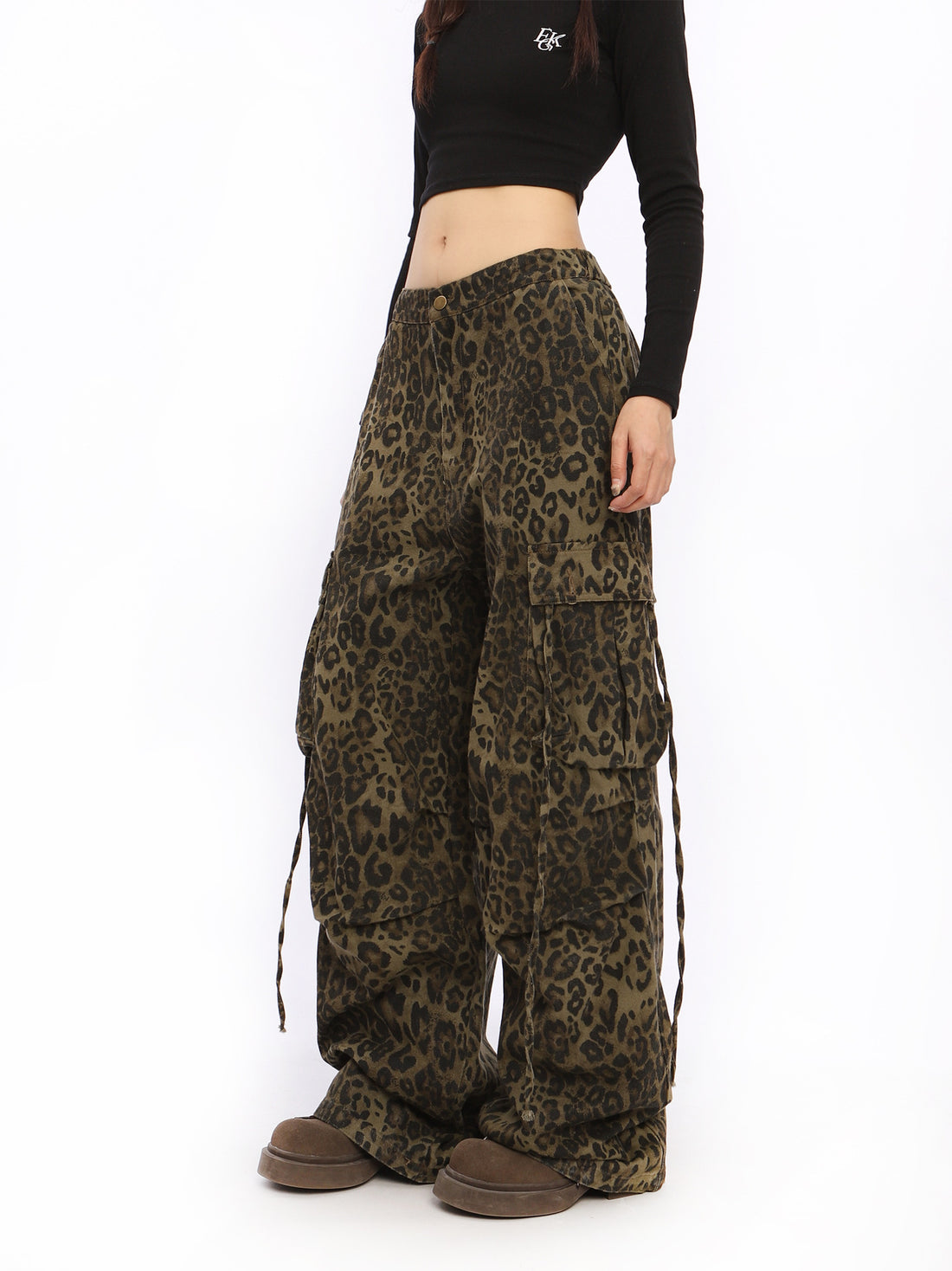 Leopard Print Cargo Pants