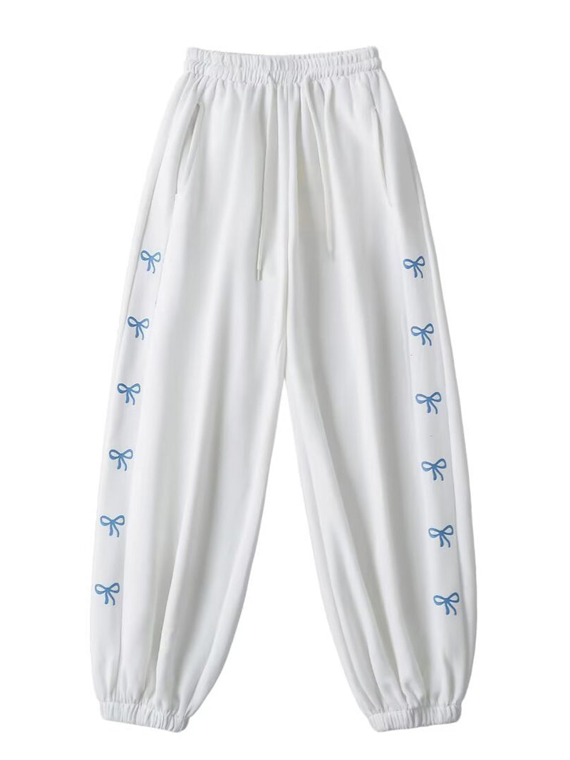 Bow Print Jogger Pants