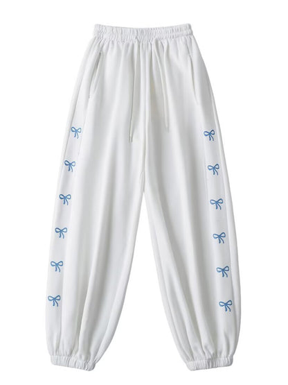 Bow Print Jogger Pants