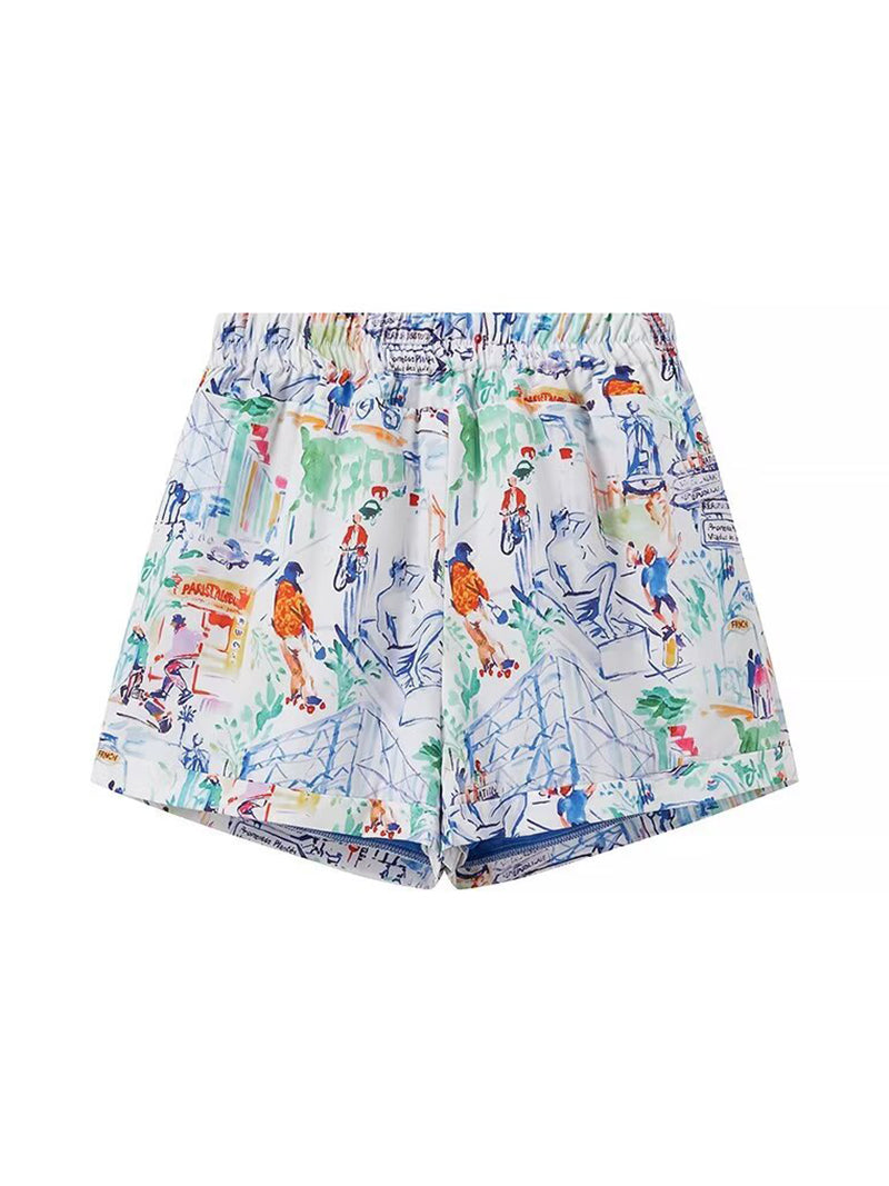 Illustrated Print Shorts