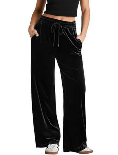 Wide-Leg Drawstring Lounge Pants