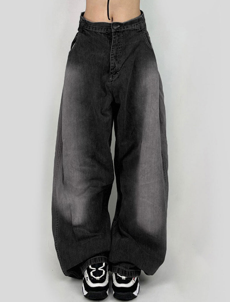 Washed Tie-Dye Wide-Leg Pants