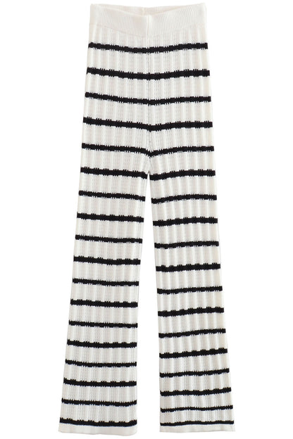 Striped Knit Flare Pants