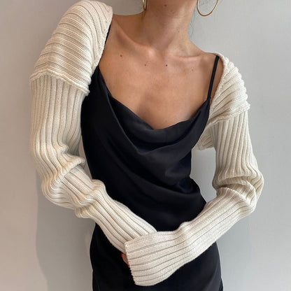 Ribbed Knit Arm Warmer Bolero