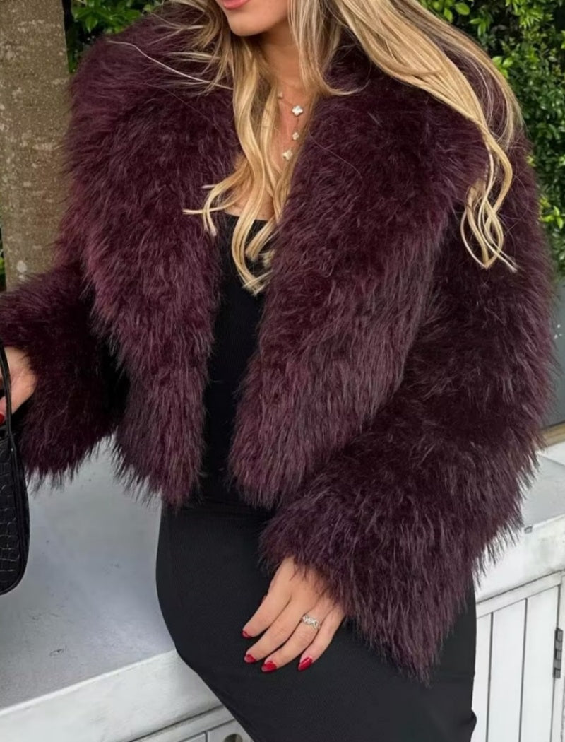 Cropped Faux Fur Jacket