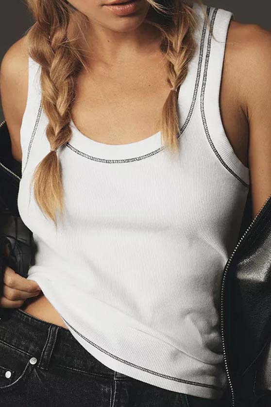 Contrast Stitch Tank Top