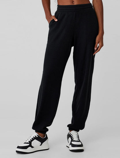 High-Waisted Ribbed Jogger Pants