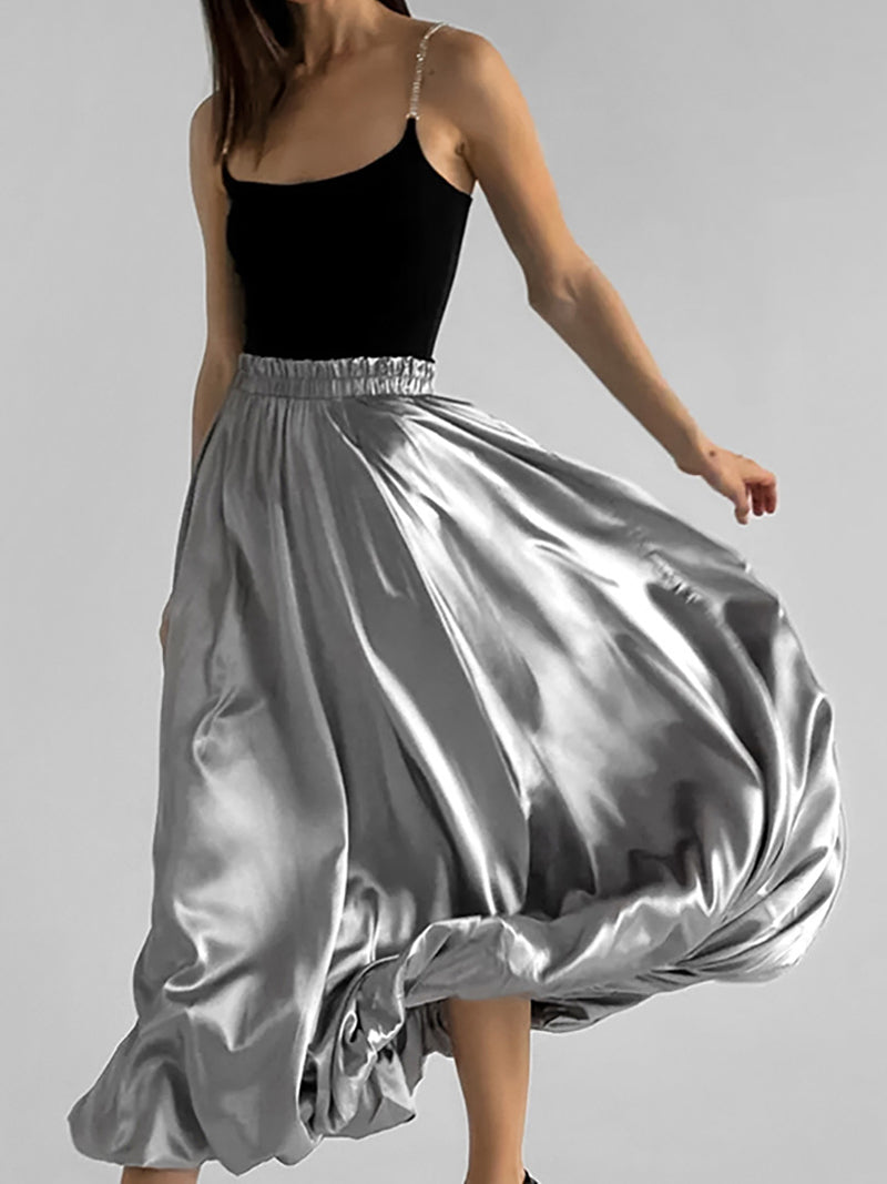 High-Waisted Flowing Maxi Skirt