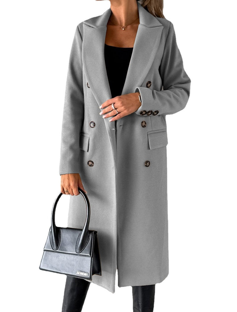 Double-Breasted Tailored Long Coat