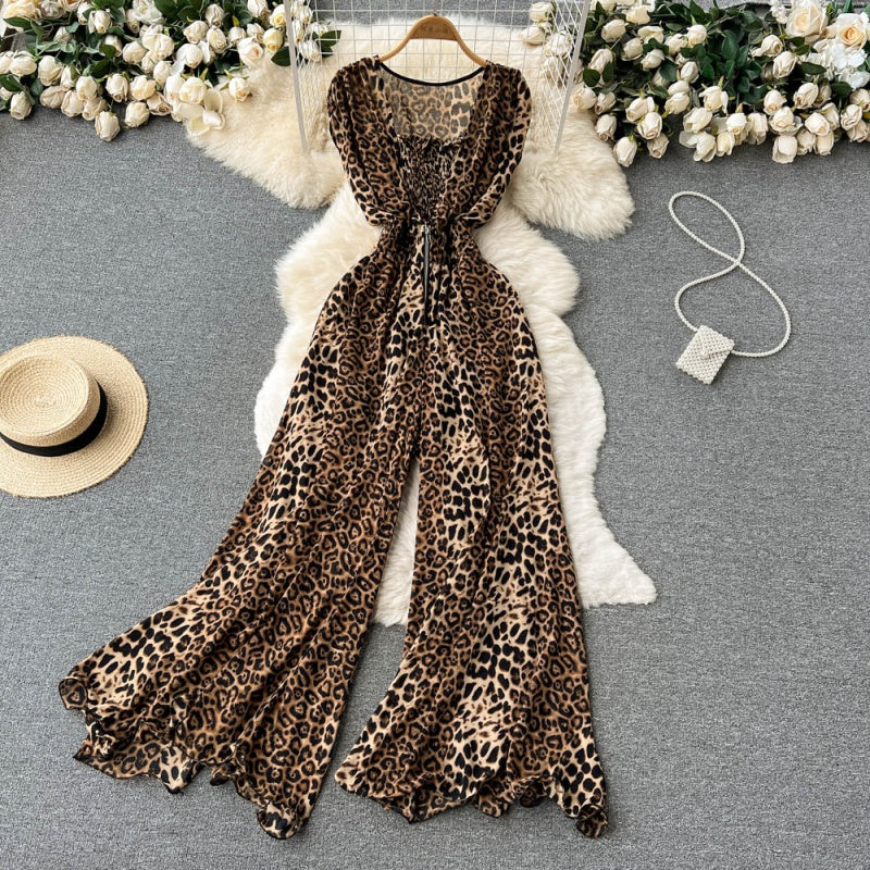 Leopard Print Wide-Leg Jumpsuit