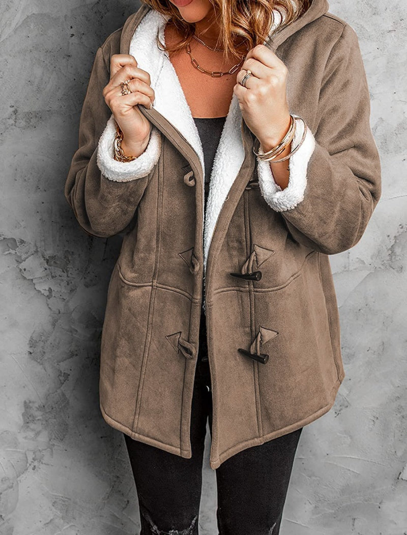 Sherpa-Lined Toggle Closure Coat