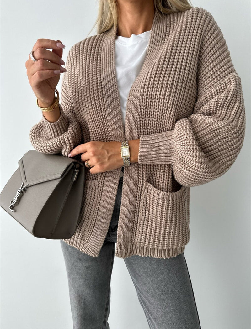 Oversized Knit Open Front Cardigan