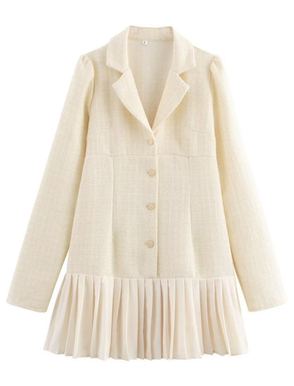 Pleated Hem Blazer Dress