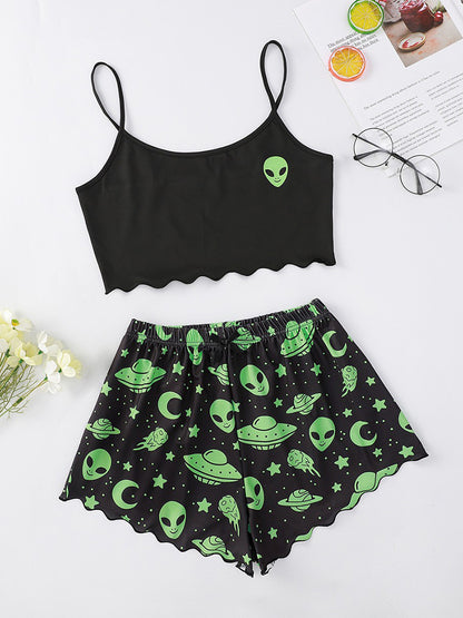 Alien Print Cami and Shorts Set