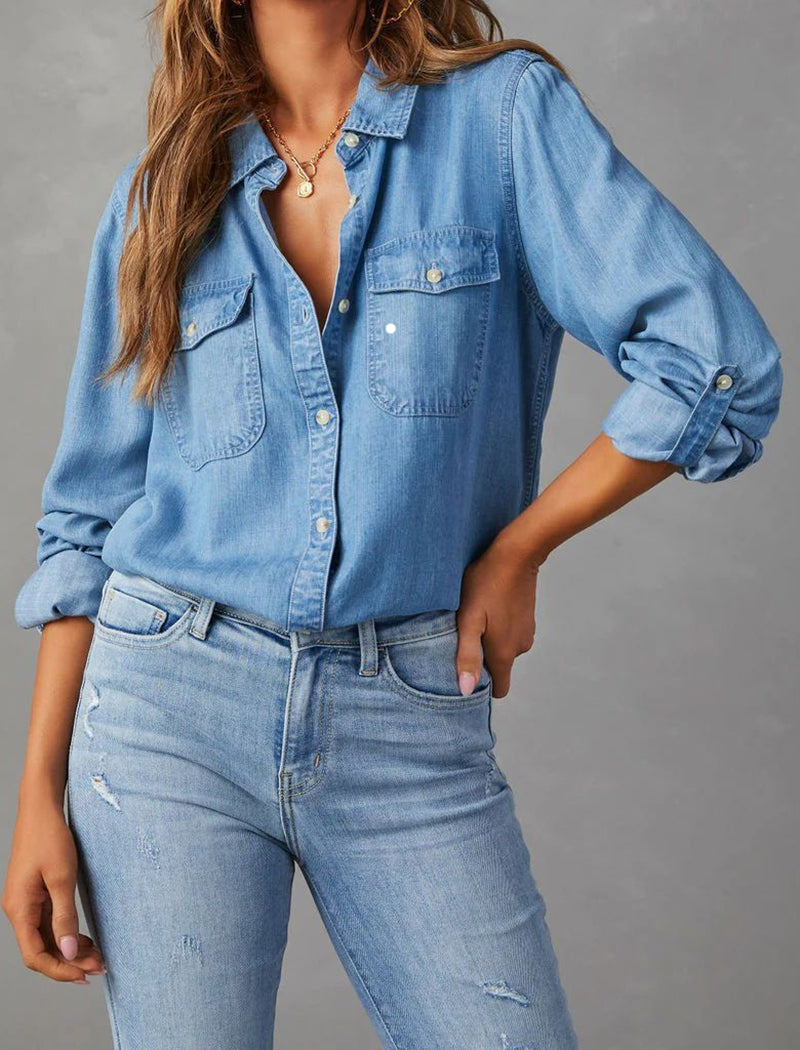 Long-Sleeve Denim Shirt