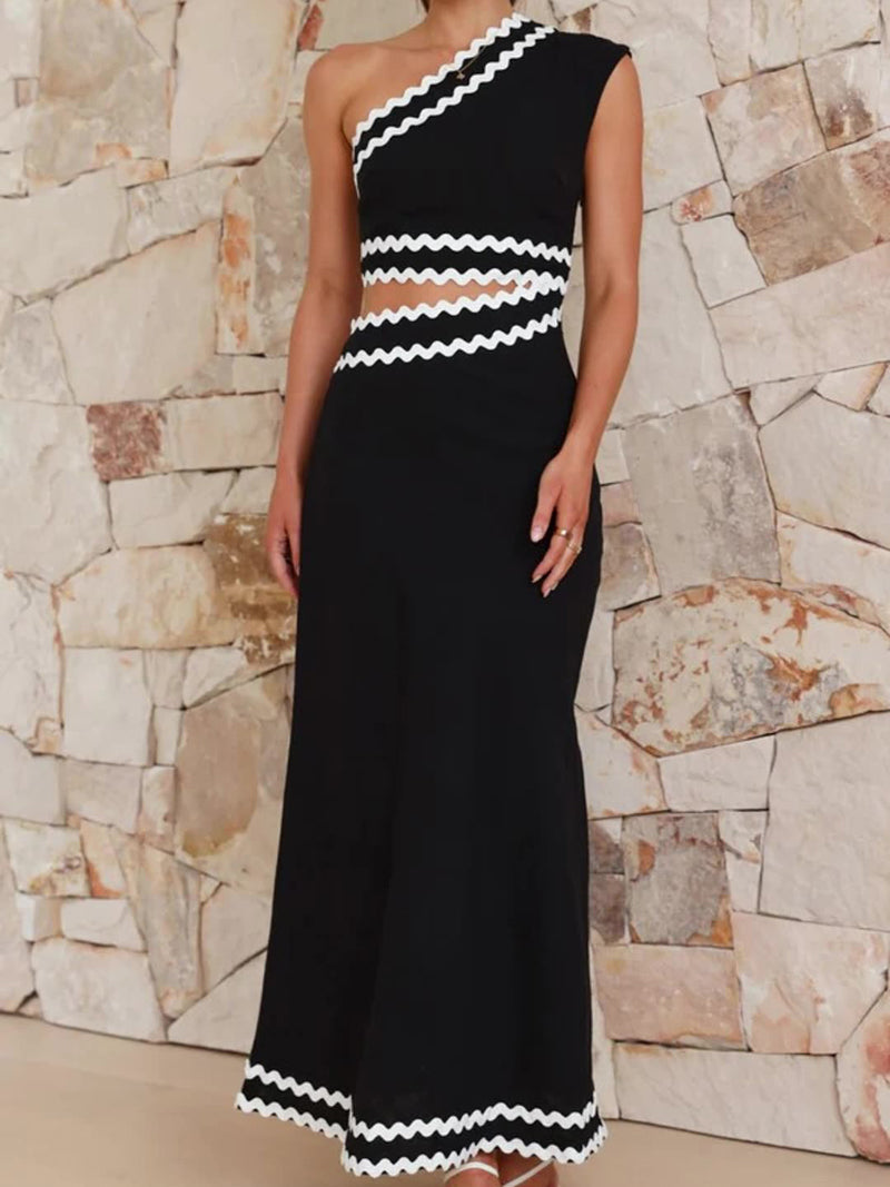 Asymmetrical Cutout Maxi Dress