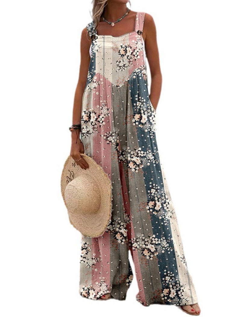Floral Print Wide-Leg Jumpsuit