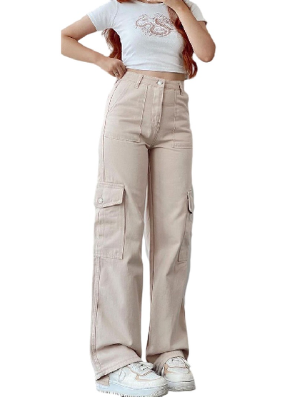 High-Waist Cargo Pants