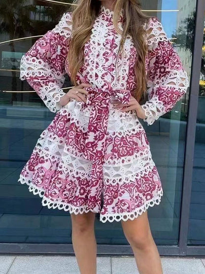 Floral Lace Long Sleeve Dress