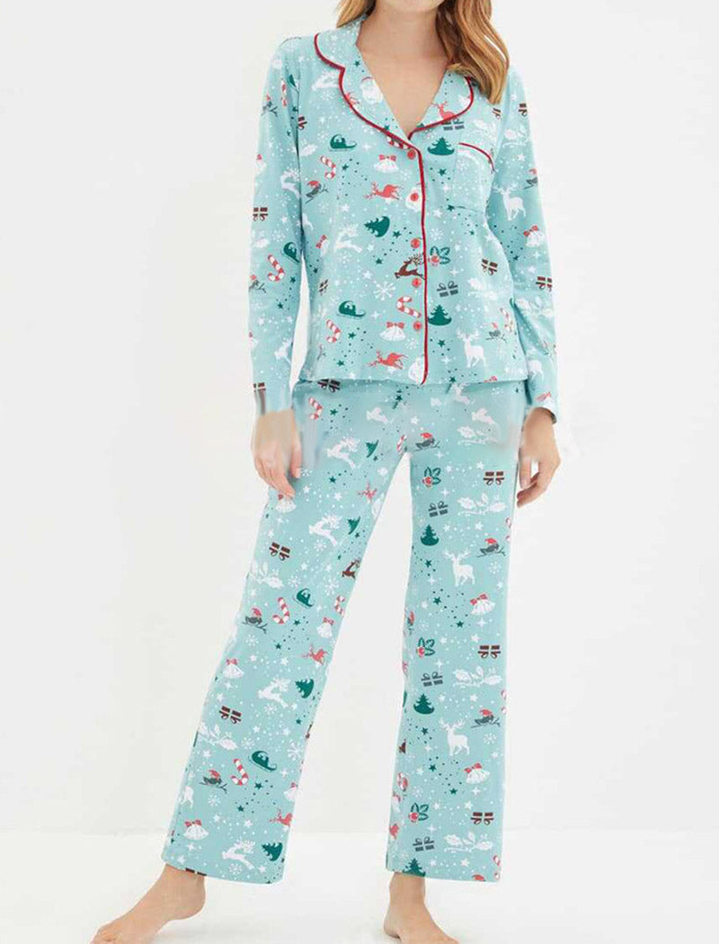 Printed Button-Down Pajama Set
