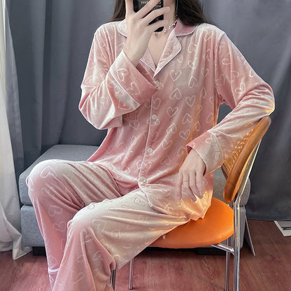 Heart Print Pajama Set