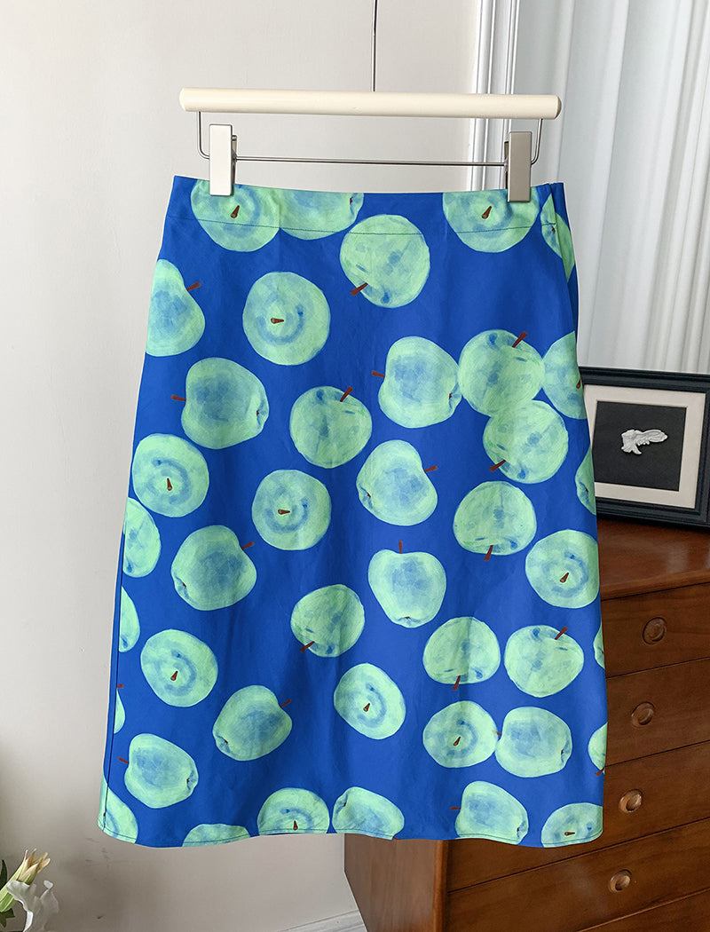 Graphic Apple Midi Skirt