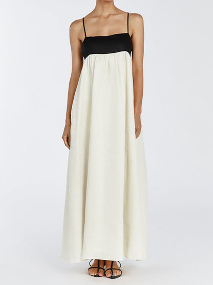 Colorblock Spaghetti Strap Maxi Dress