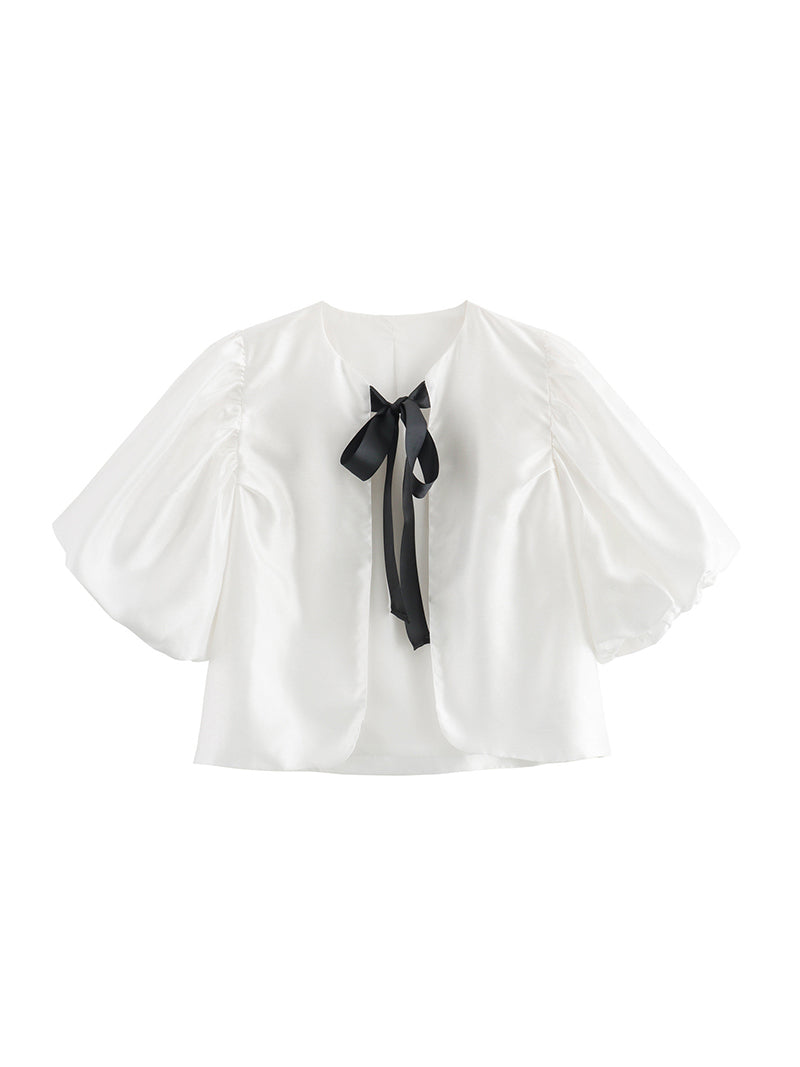 Puff Sleeve Bow Top