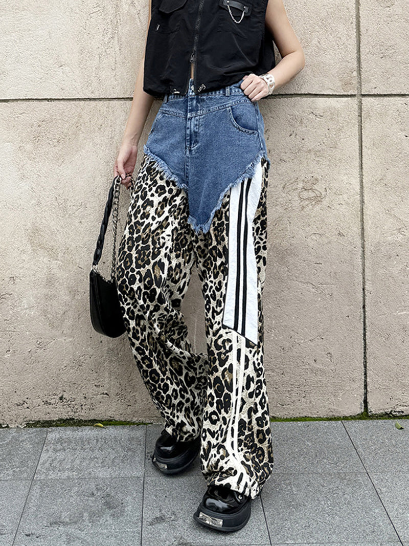 Patchwork Leopard Pants