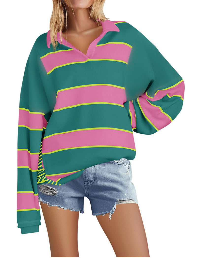 Striped Oversized Polo Top