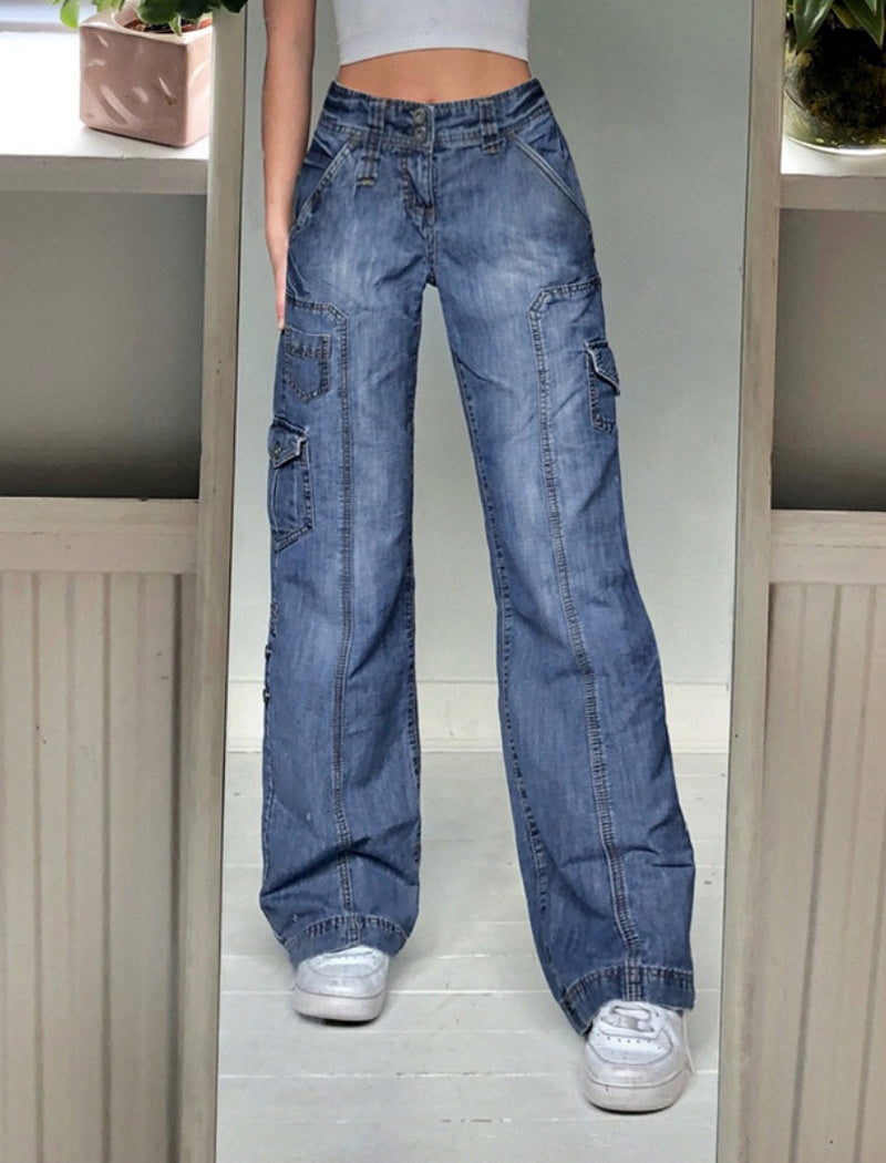 Denim High-Waisted Wide-Leg Jeans