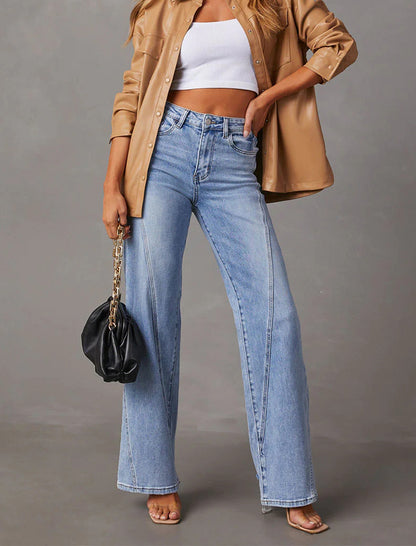 High-Rise Wide-Leg Denim Jeans